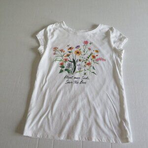 🎉HP🎉 GAP - Girl's Spring/Summer Floral T-shirt, White, Size XL - EUC